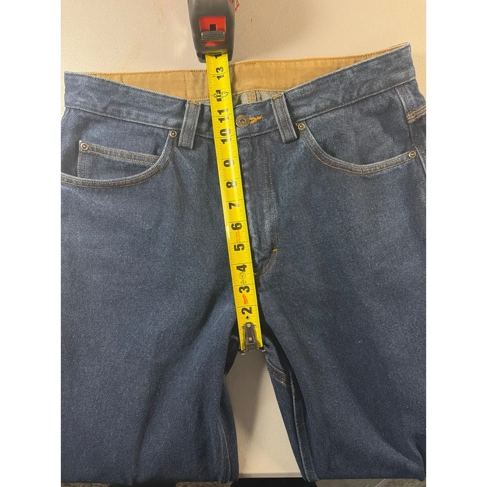 Duluth Trading Co Relaxed Fit Jeans Mens 32x34 Dark Wash Blue 100% Cotton Denim